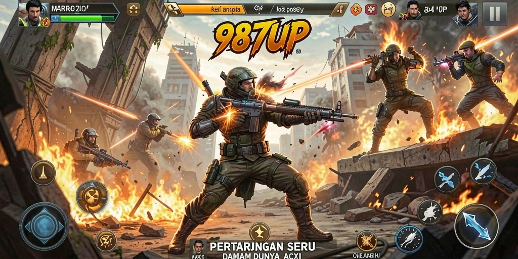 Tampilan gameplay 987UP yang penuh aksi dan seru.