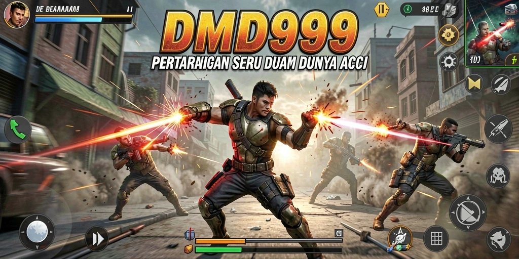 Screenshot gameplay DMD999 menunjukkan pertarungan seru dan efek visual menakjubkan.