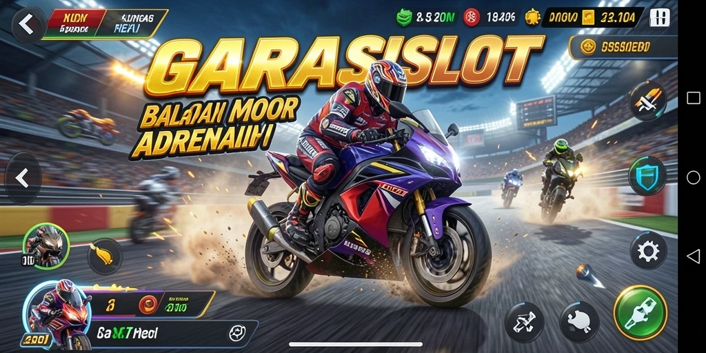 Screenshot menampilkan balapan motor yang intens dan menegangkan.