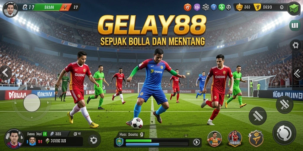Tampilan gameplay seru dalam GELAY88, pengalaman sepak bola yang nyata.