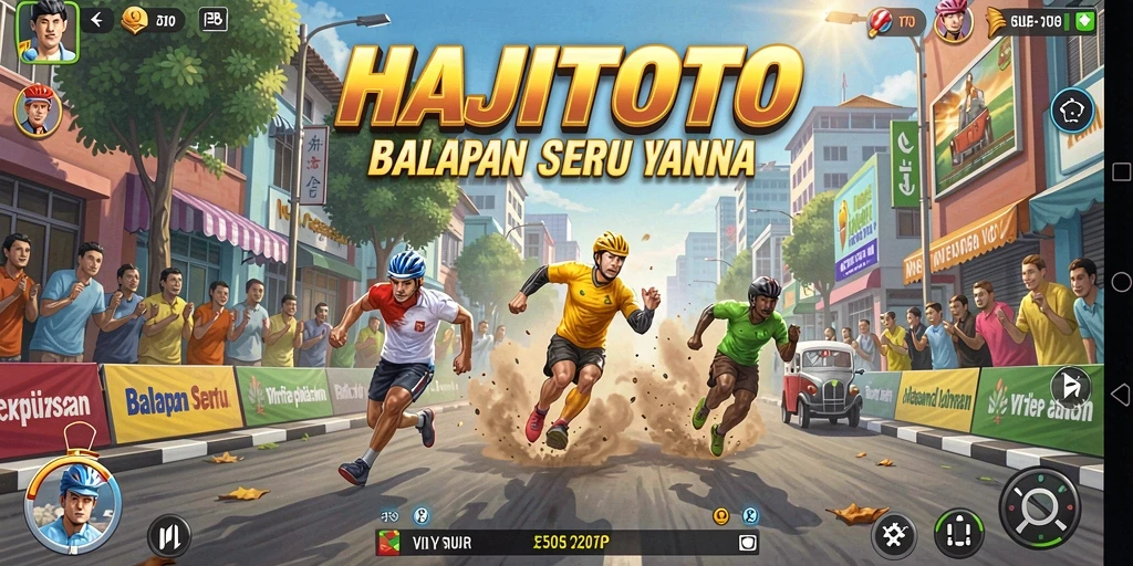 Tampilan gameplay seru di HAJITOTO dengan mobil balap yang mendebarkan.