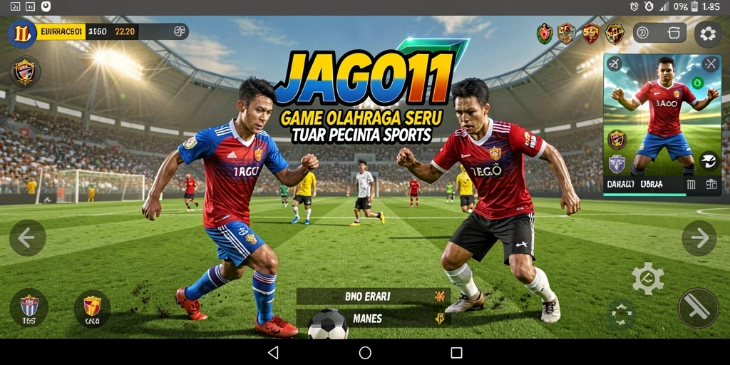 Tampilan gameplay JAGO11 yang penuh aksi dan kompetisi olahraga.