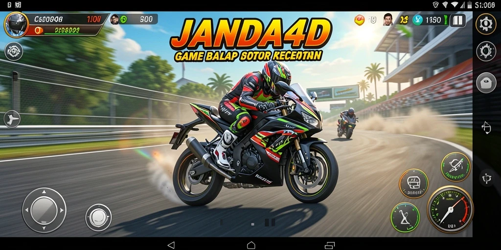 Tampilan menarik gameplay balap motor dalam JANDA4D.
