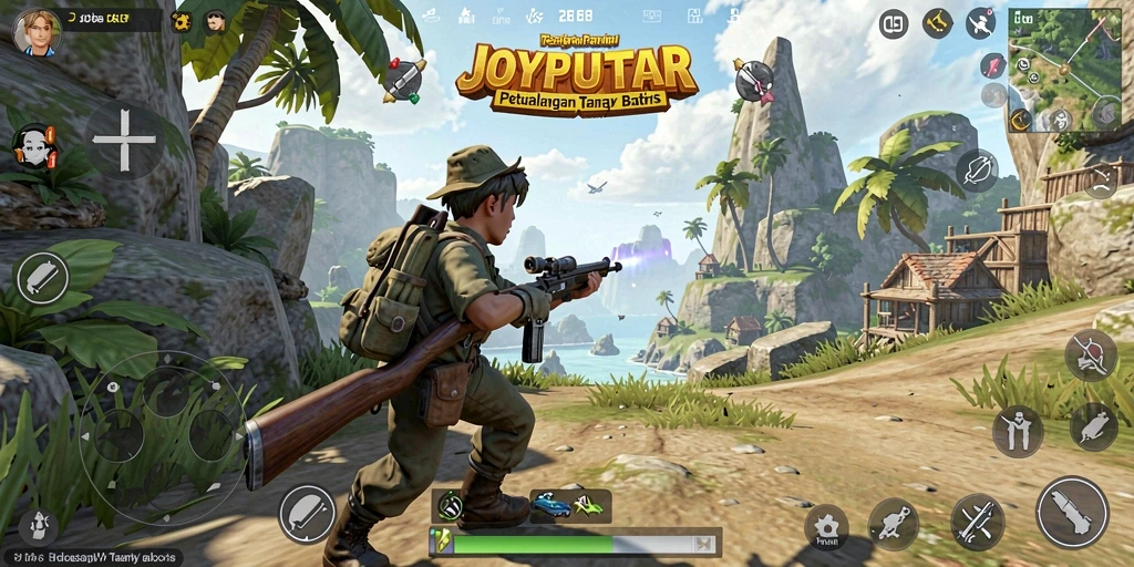 Tampilan gameplay menarik dari JOYPUTAR dalam dunia terbuka.