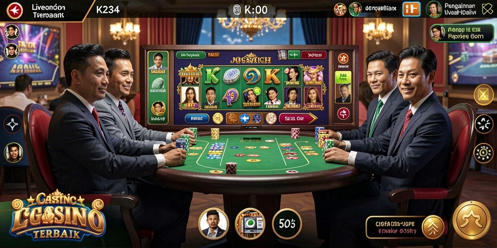 Tampilan gameplay Live Casino yang mendebarkan dalam aplikasi K234.