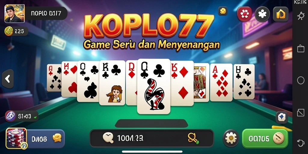 Tampilan gameplay KOPLO77 dengan serunya permainan Domino.