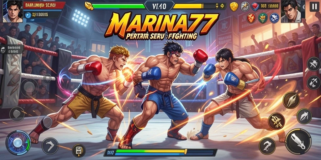 Tampilan gameplay pertarungan seru di MARINA77.