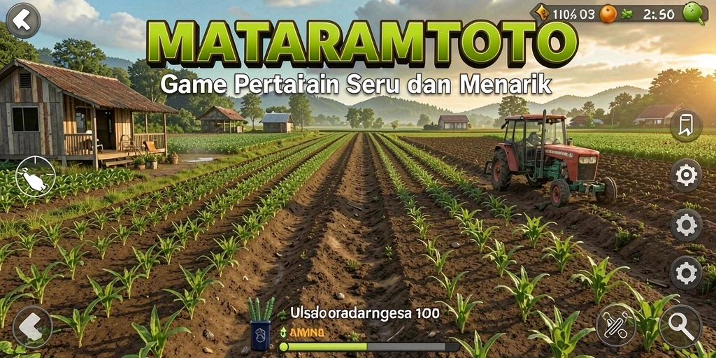 Tampilan gameplay seru di MATARAMTOTO dengan pertanian yang luas.