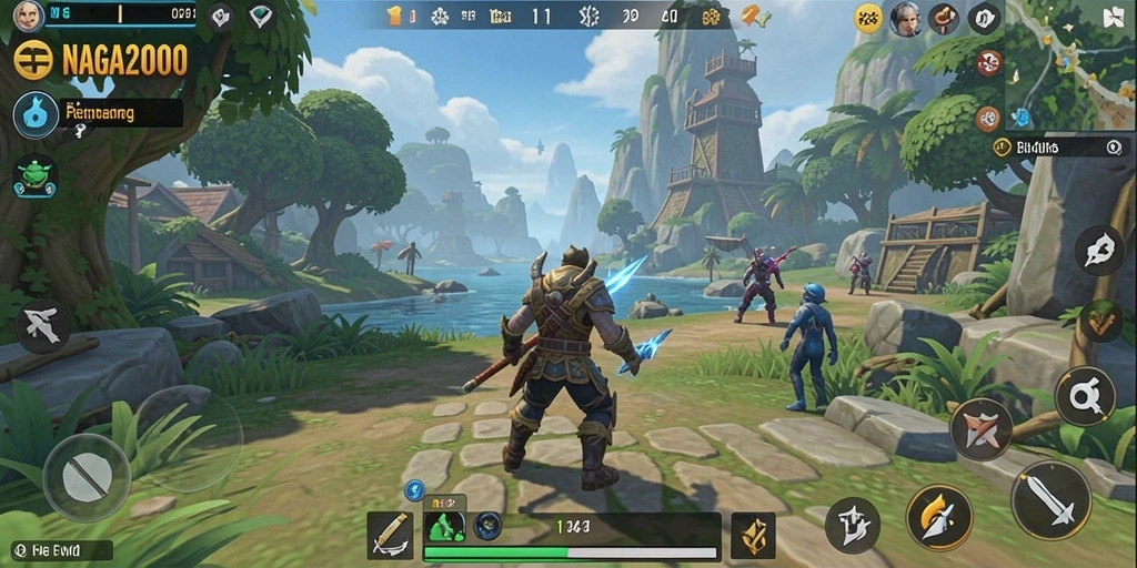 Tampilan gameplay NAGA2000 yang memikat dan luas untuk dijelajahi.