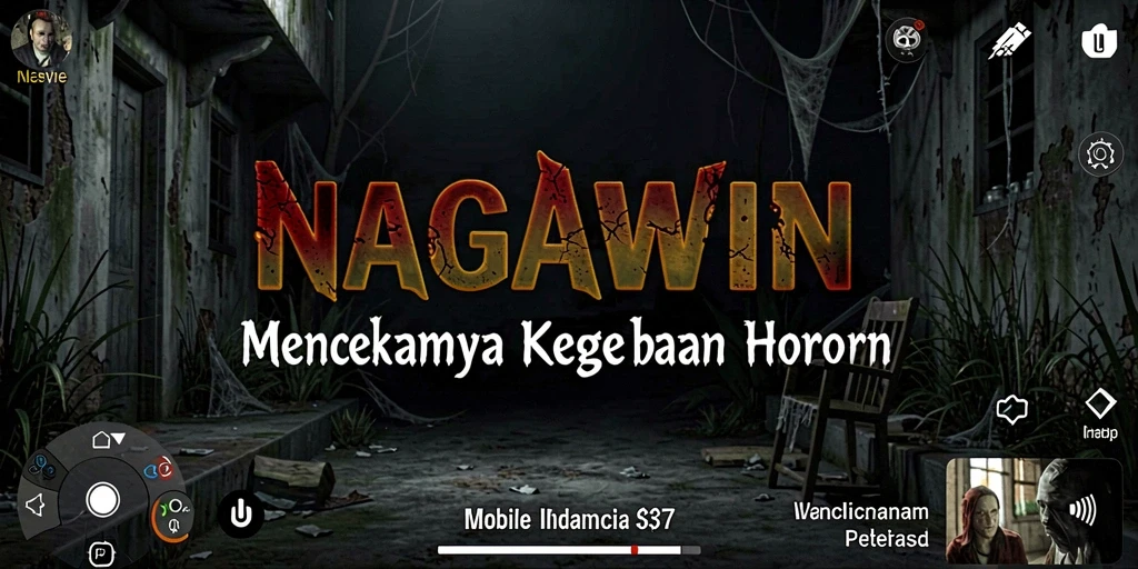 Screenshot NAGAWIN menampilkan suasana gelap dan menakutkan dari permainan.