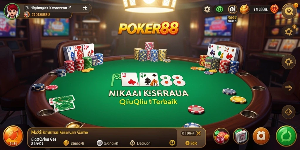 Tampilan gameplay menarik dari POKER88 saat bermain QiuQiu.