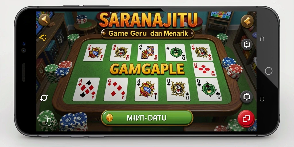 Tampilan screenshot SARANAJITU yang menunjukkan gameplay Gaple yang seru.