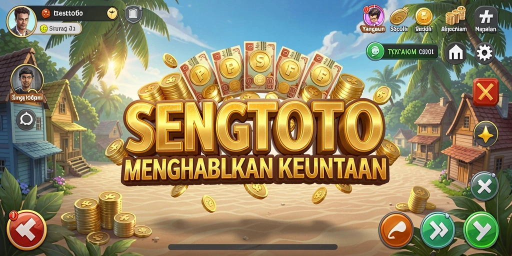 Tangkapan layar gameplay SENGTOTO menampilkan pengelolaan bisnis kreatif.