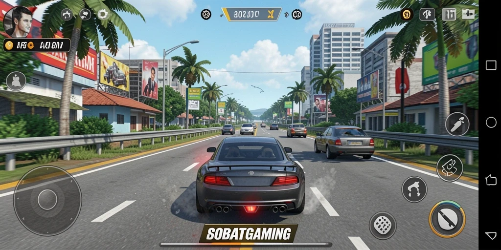 Gameplay Racing yang mendebarkan dan penuh aksi.