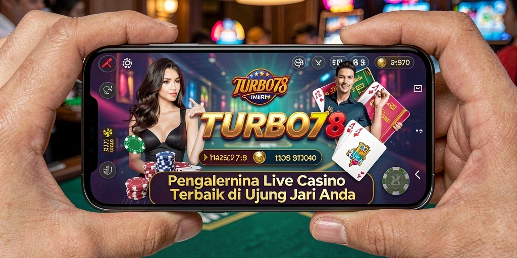 Screenshot gameplay TURBO78 menampilkan suasana Live Casino yang realistis.